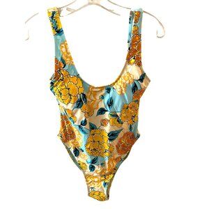 Bikini Lab French Cut One Piece Swimsuit in Spanish Bloom Flower, Women's M